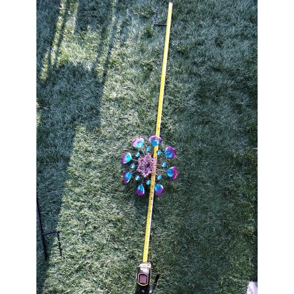 Wind Chime Spinner Blue Pinwheel Rotating Metal Home Garden Yard Art - Picture 7 of 11